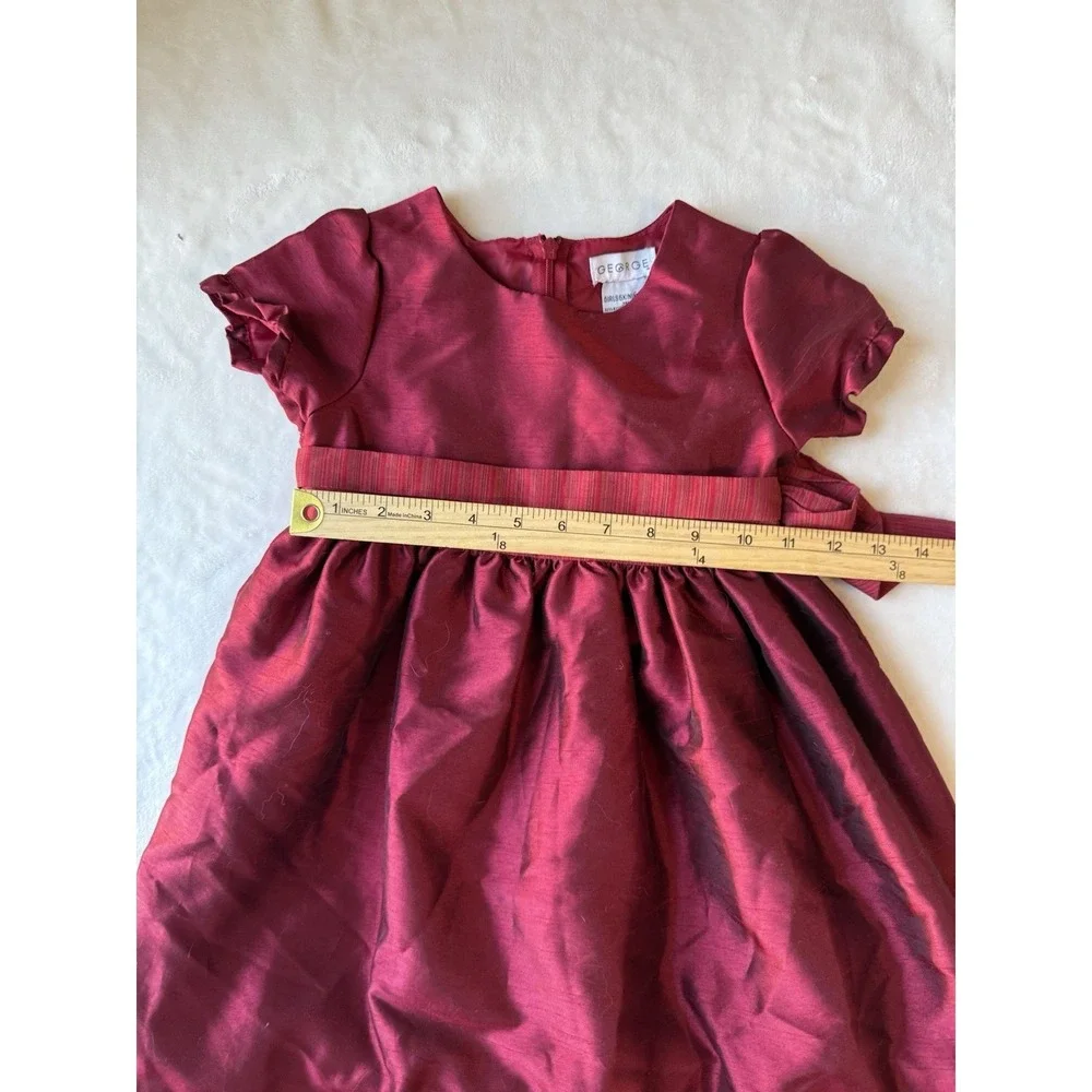 George Cherry Red Formal Girls Sz 6X Party Tie Princess Christmas Formal Dress